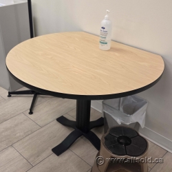 Gunnar Blonde Height Adjustable 42" Meeting Table w/ Flat Side